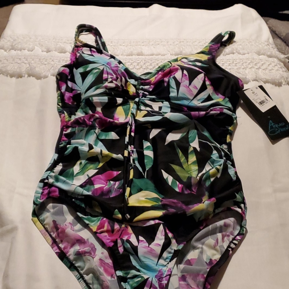 Aqua Green one piece swimsuit